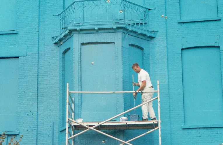 De blauwe woningen in Rotterdam